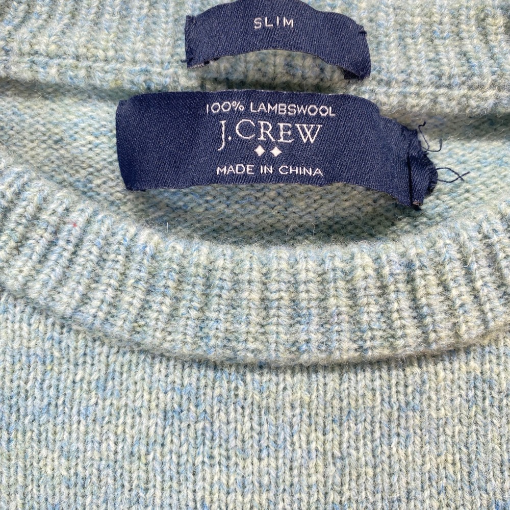 J.Crew Mens Slim 100% Lambswool Crew Neck Sweater Light Blue Small Old Money - Picture 2 of 7